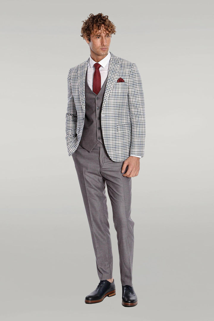 Costume homme gris à carreaux - Wessi
