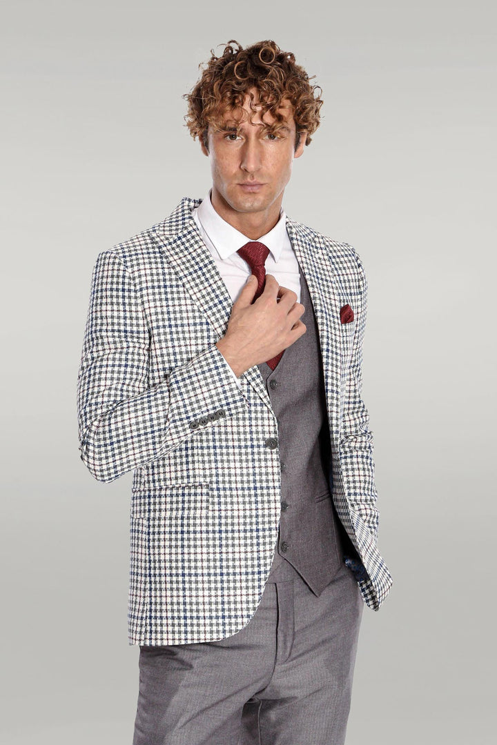 Costume homme gris à carreaux - Wessi