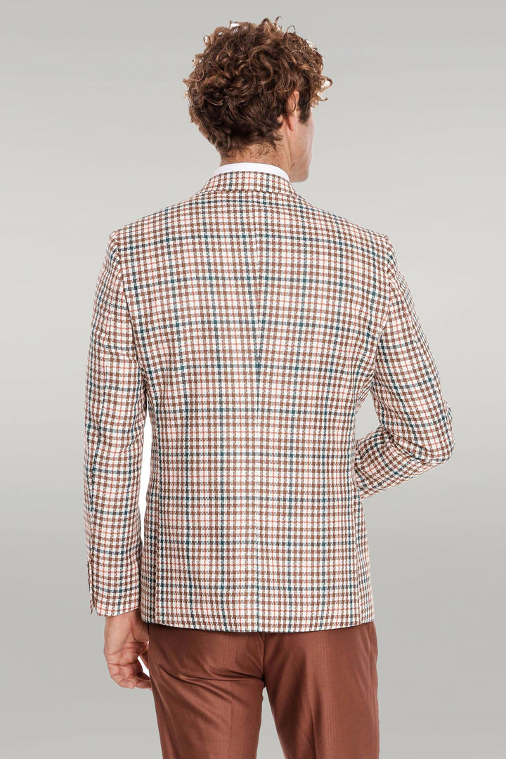 Traje de hombre a cuadros marrón - Wessi