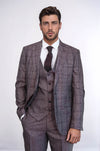 Costume Homme Bordeaux Coupe Slim à Carreaux - Wessi