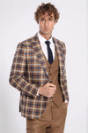 Traje de hombre a cuadros slim fit marrón - Wessi