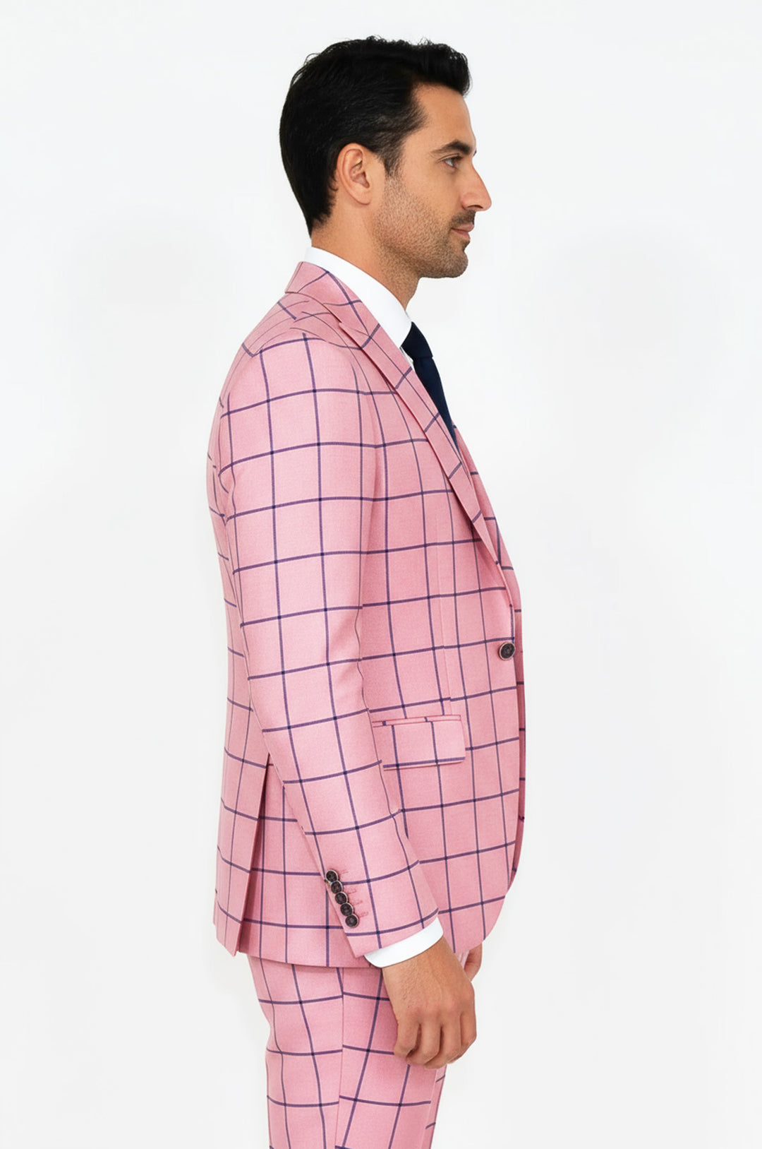 Traje combinado slim fit estampado rosa para hombre - Wessi