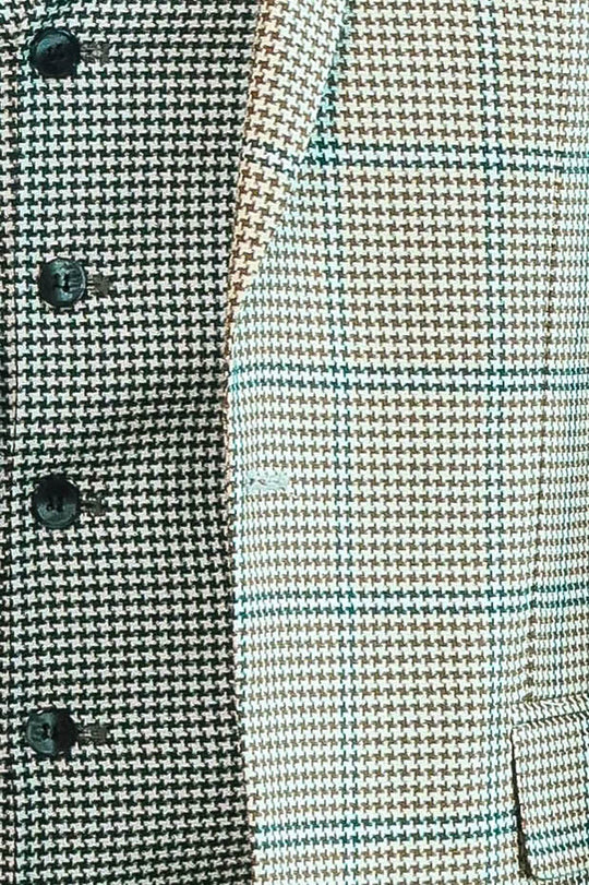 Traje hombre beige cuadros estampado slim fit - Wessi