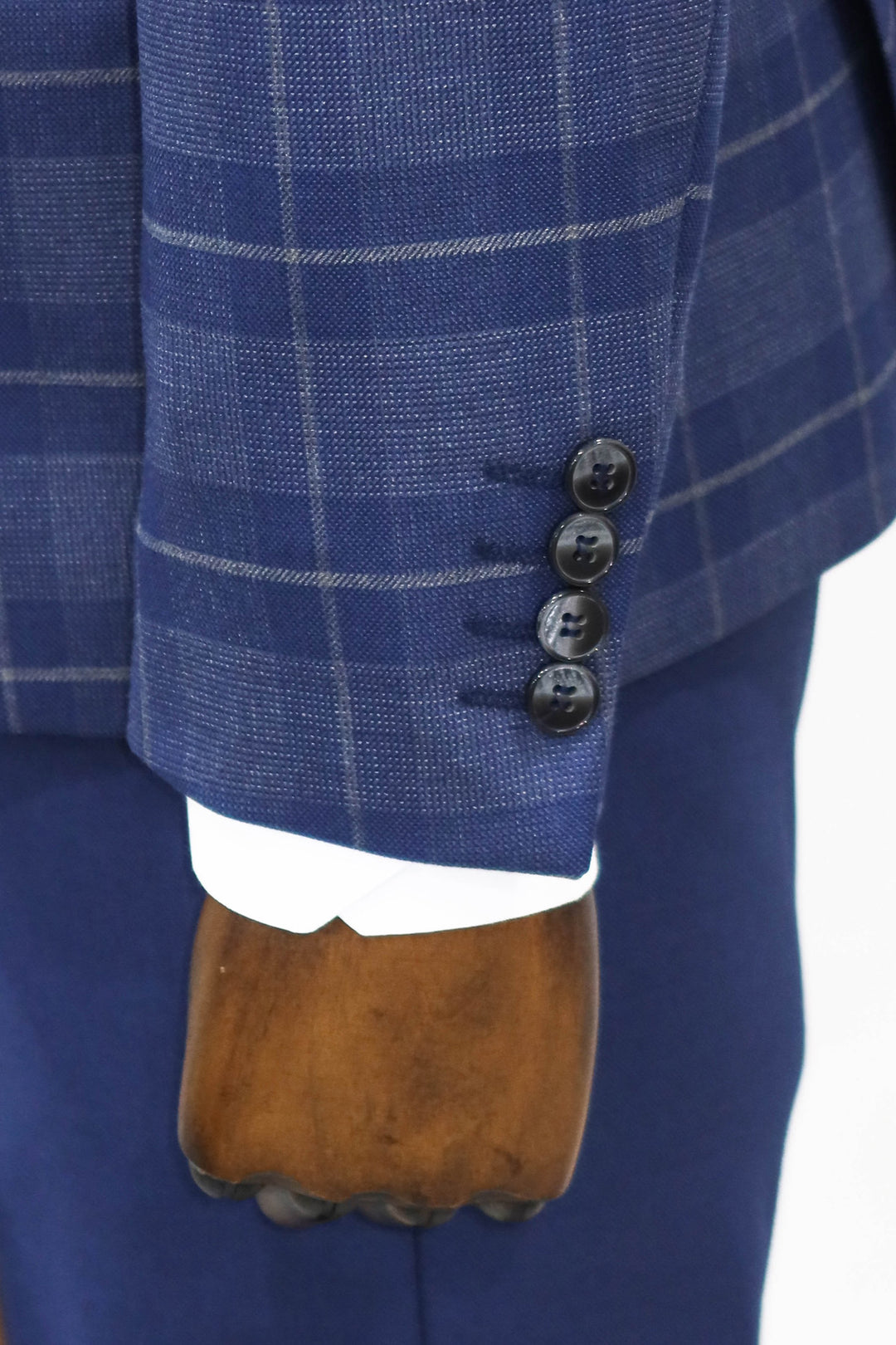Costume et chemise combinés Navy Blue Slim Fit à carreaux - Wessi