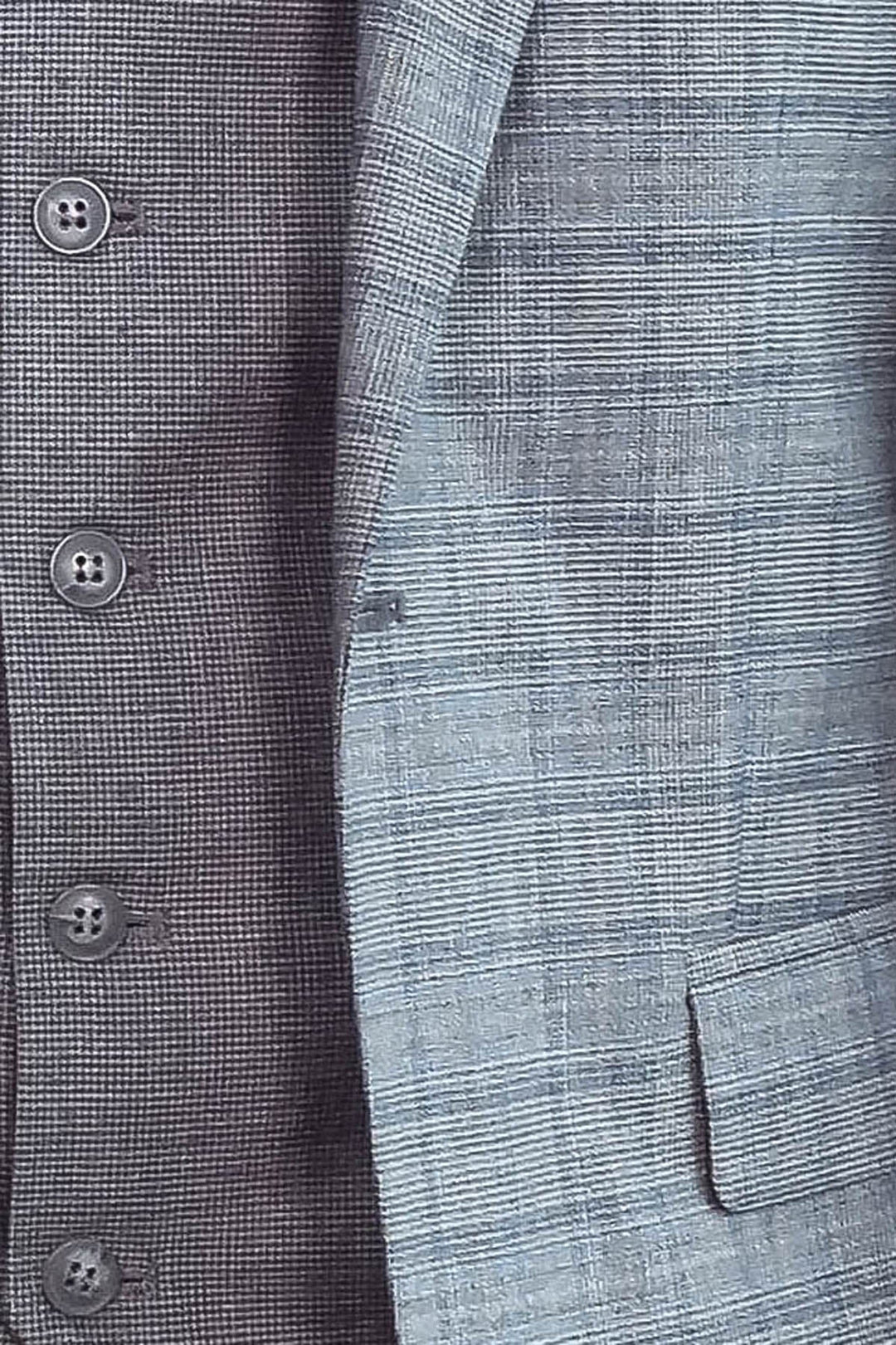 Checked Slim Fit Grey Men Suit - Wessi