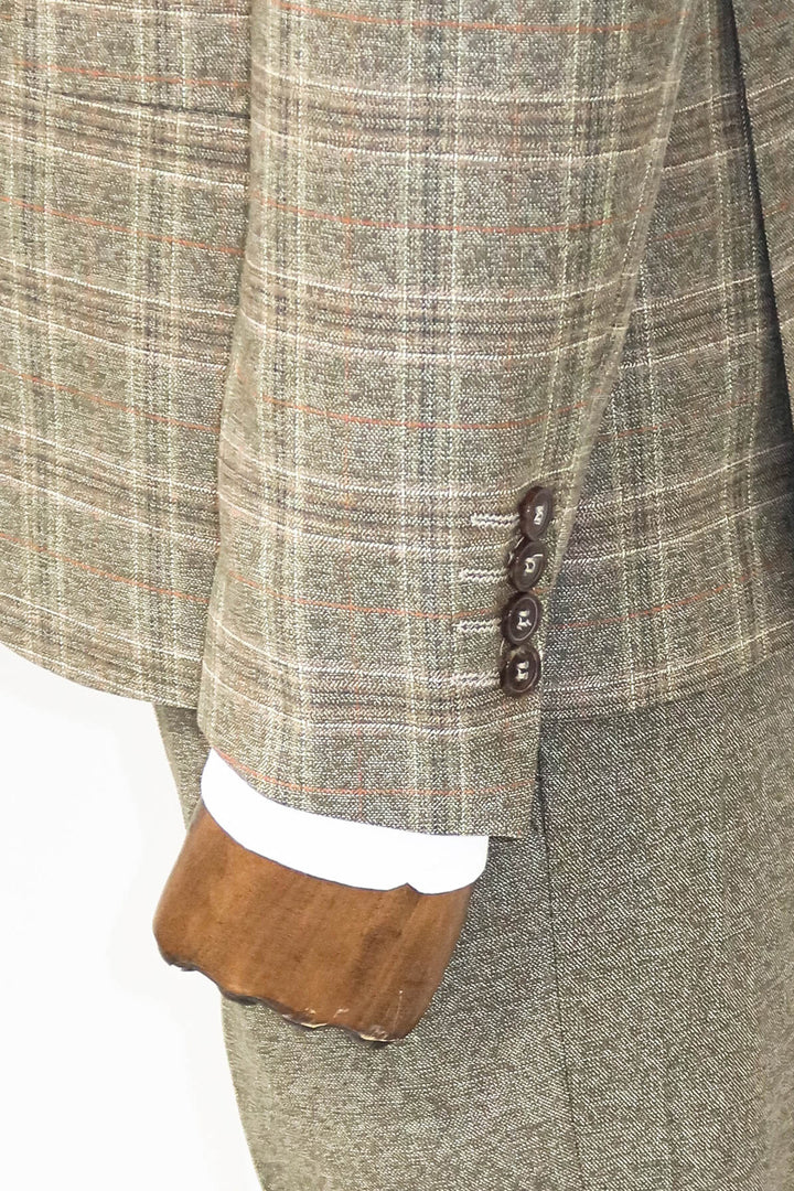 Costume et chemises combinés Brown Slim Fit Vérifié - Wessi