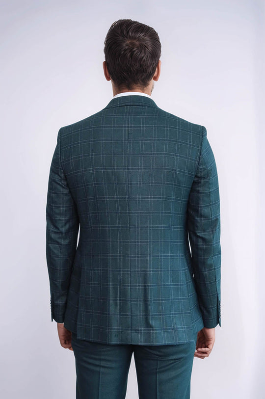 Dark Green Checked 3-Piece Suit with Patterned Vest | Wessi Wessi - Discover Diversity Dark Green Checked 3-Piece Suit with Patterned Vest | Wessi Wessi - Discover Diversity