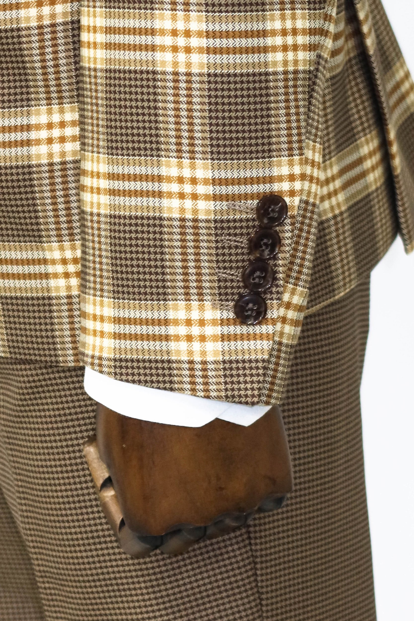 Slim Fit Patterned Checked Light Brown Men Suit and Shirt Slim Fit Patterned Checked Light Brown Men Suit and Shirt