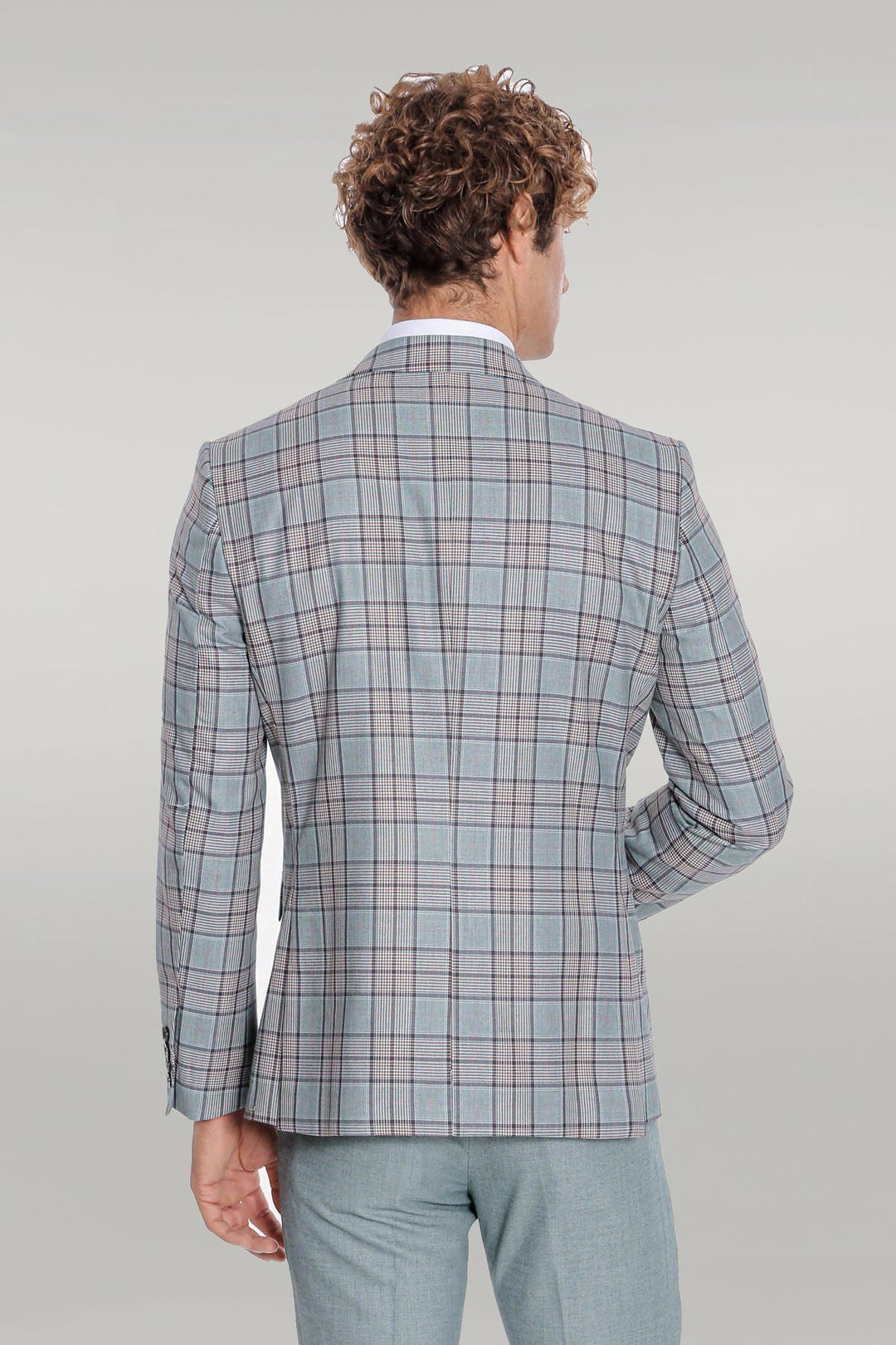 Costume Homme Vert Clair Coupe Slim à Carreaux - Wessi