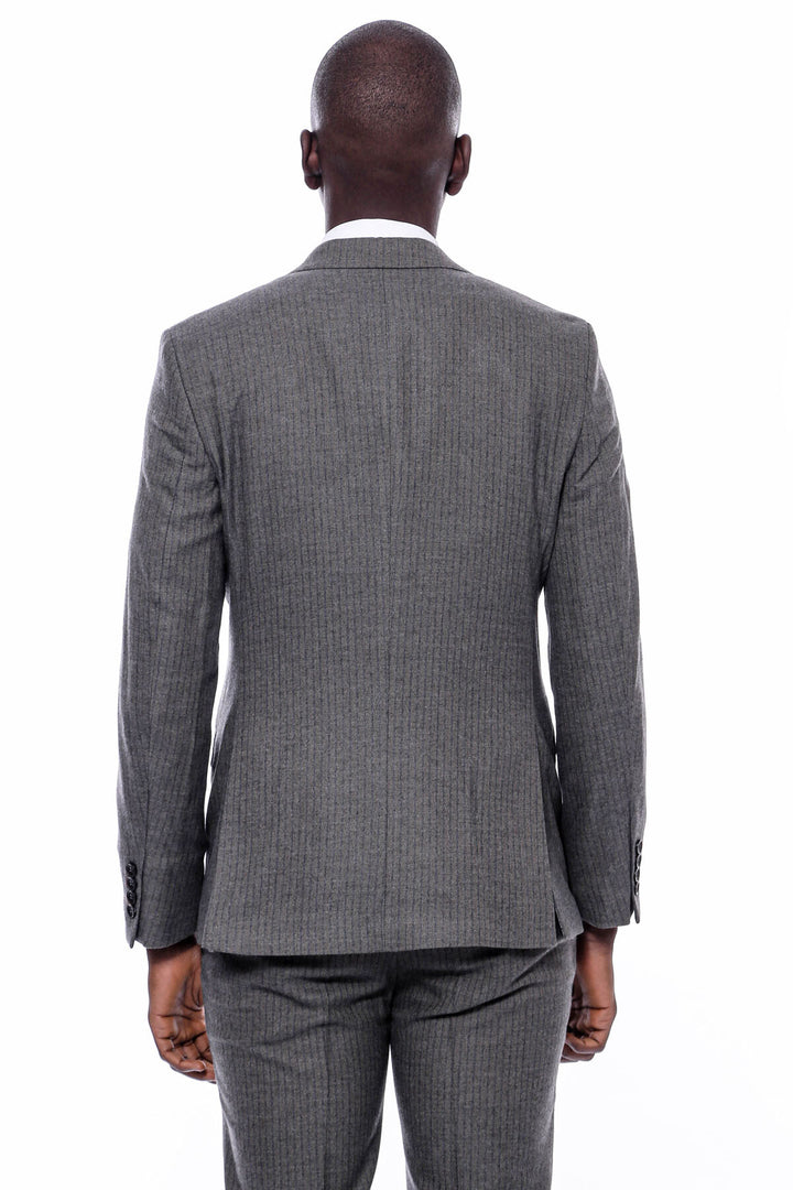 Traje Cruzado Rayas Beige Oscuro - Wessi