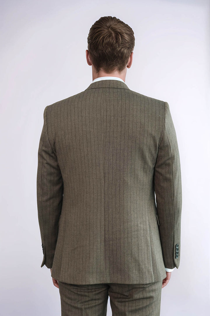Abito da uomo marrone a righe slim fit - Wessi