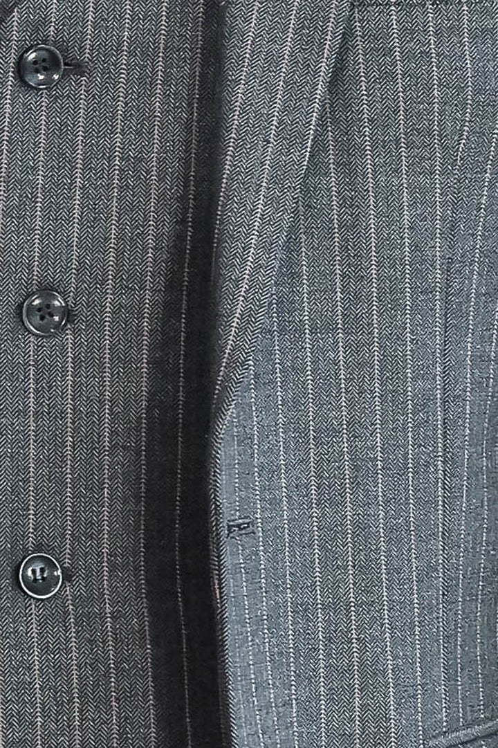 Striped Slim Fit Antracite Men Suit - Wessi