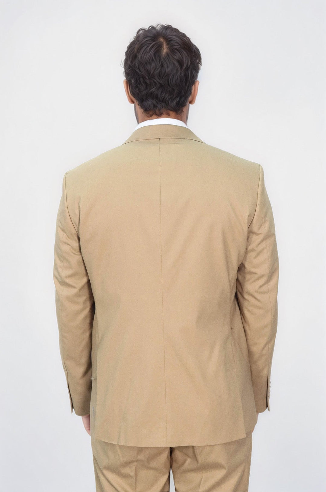 Коричневый мужской однотонный костюм с жилетом - Wessi