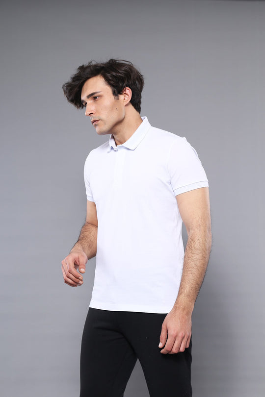 T-shirt Polo uni blanc - Wessi
