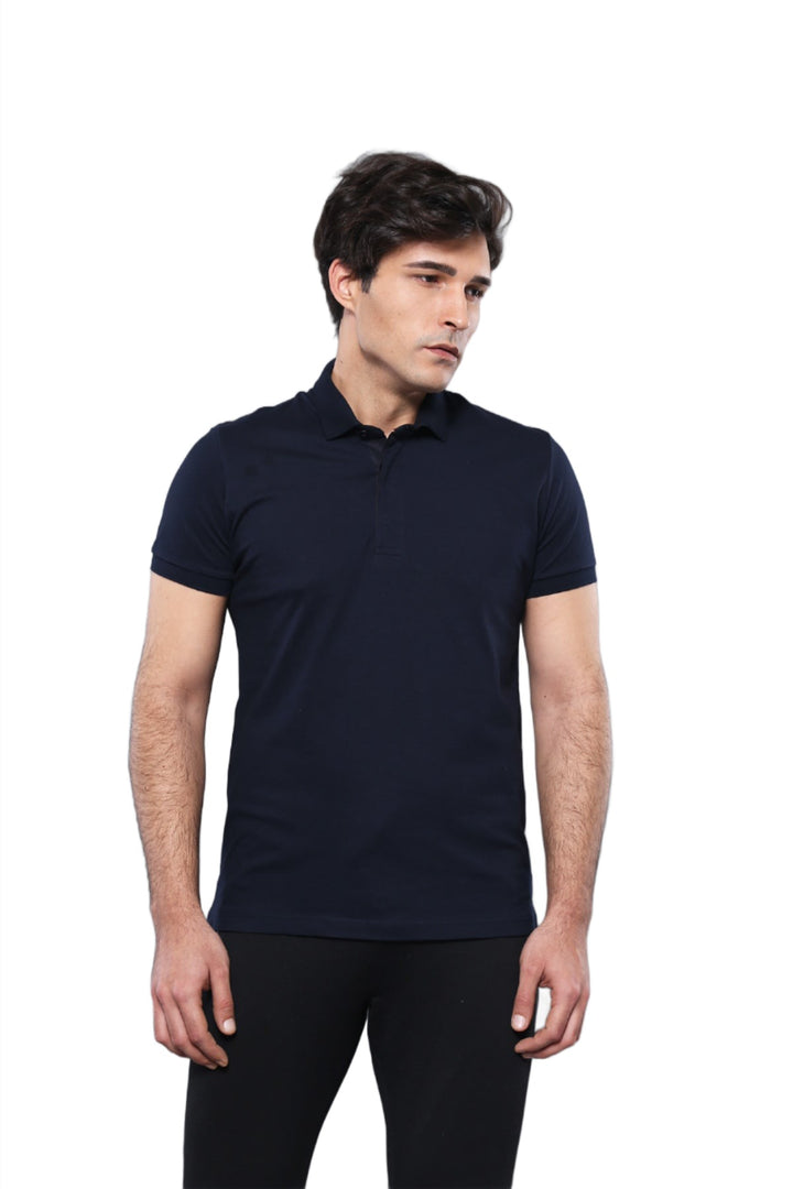 Футболка Polo Plain темно-синего цвета | Весс