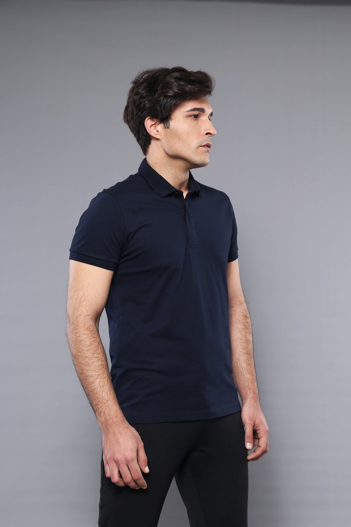 Футболка Polo Plain темно-синего цвета | Весс