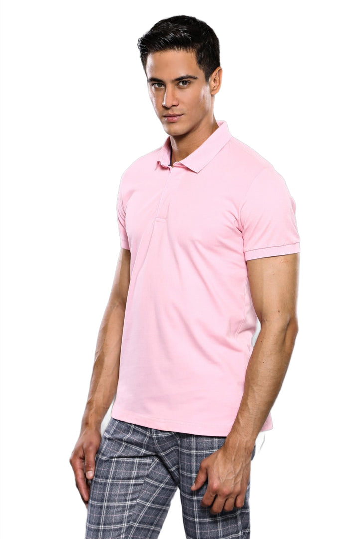 Plain Pink Polo T-Shirt  - Wessi