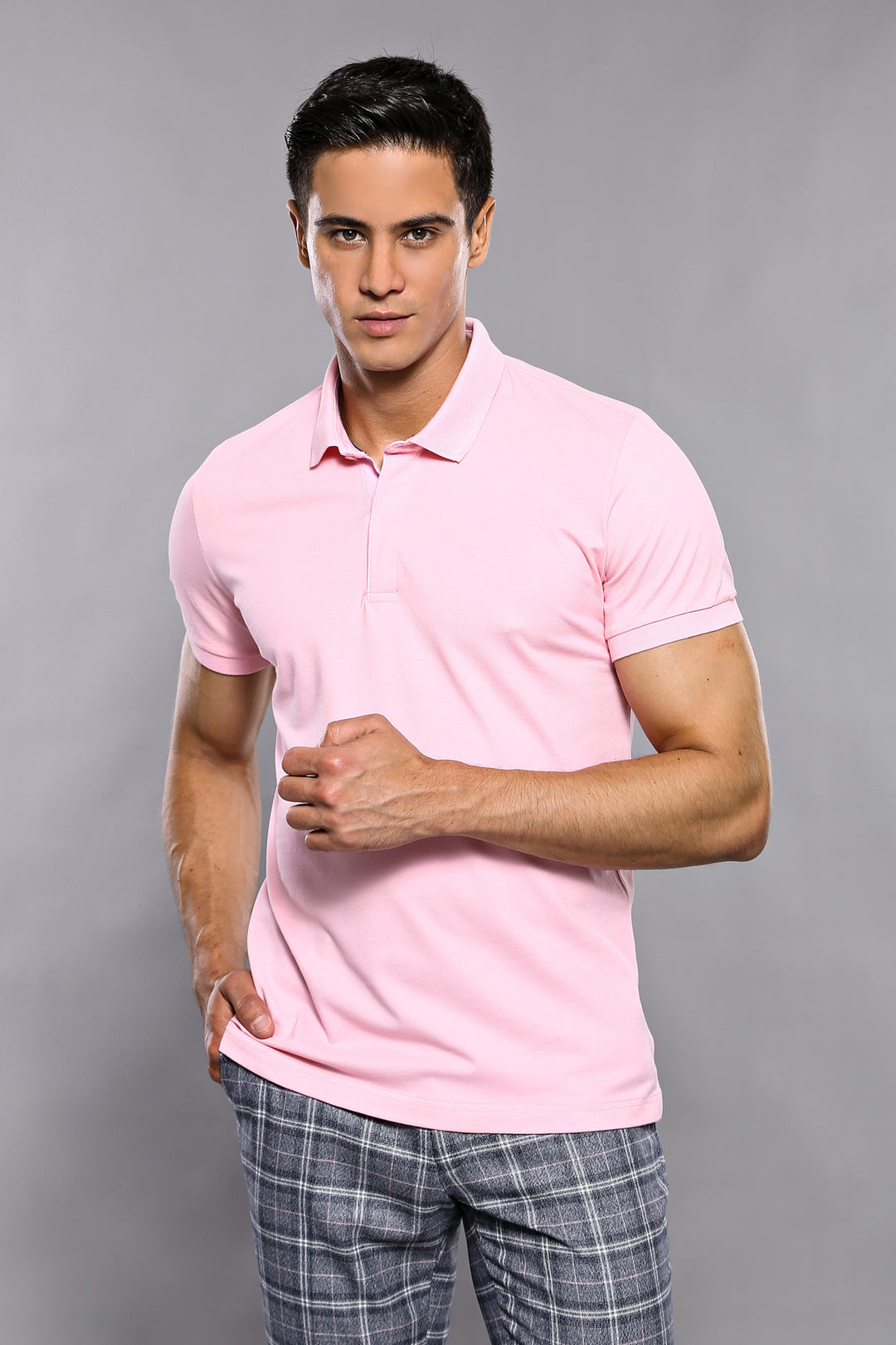 Plain Pink Polo T-Shirt  - Wessi