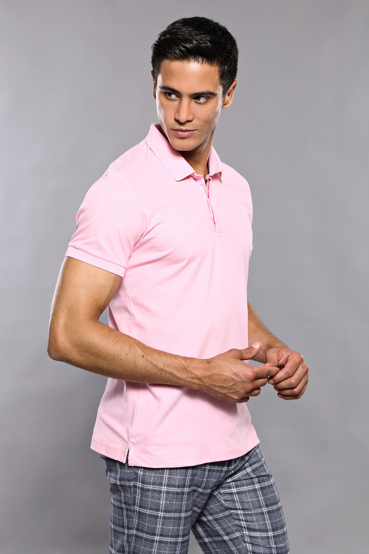 Plain Pink Polo T-Shirt  - Wessi