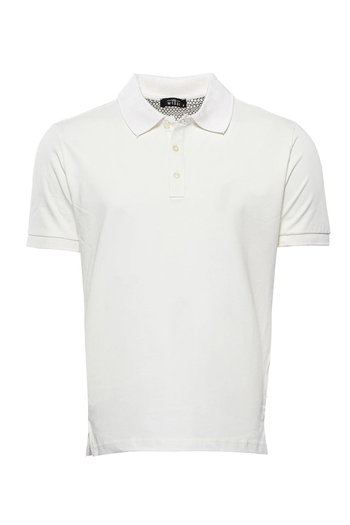 Cream Polo Collar Men's T-shirt - Wessi