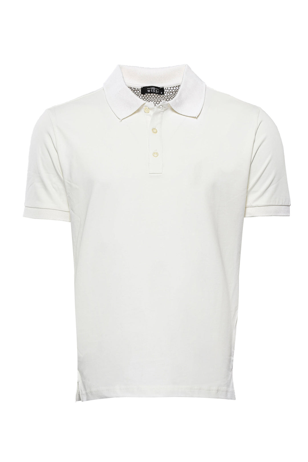 T-shirt da uomo con colletto polo color crema - Wessi