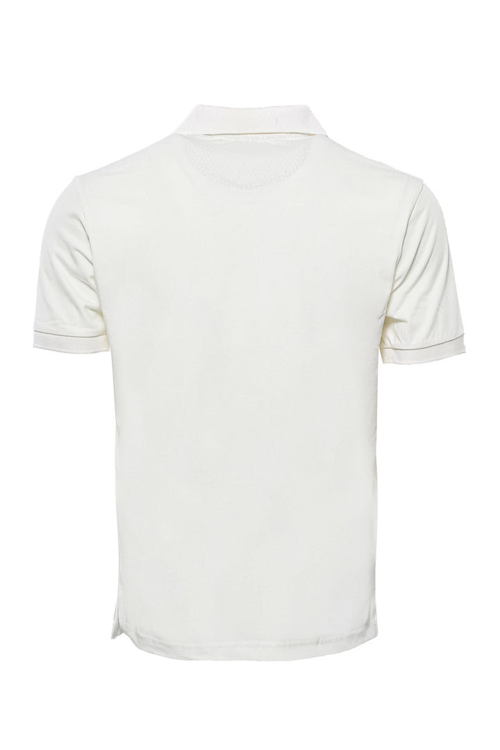 T-shirt da uomo con colletto polo color crema - Wessi
