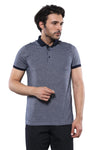 Navy Blue Polo Printed Men T-Shirt | Wessi