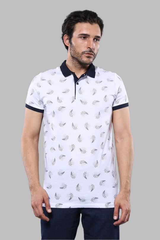 Polo da uomo con stampa bianca | Wess