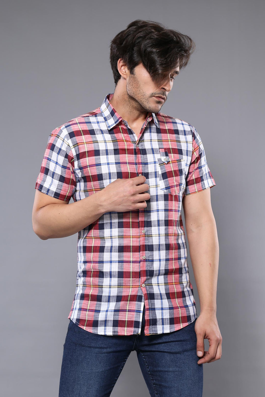 Camicia Quadri Maniche Corte Camicia A Maniche Corte A Quadri