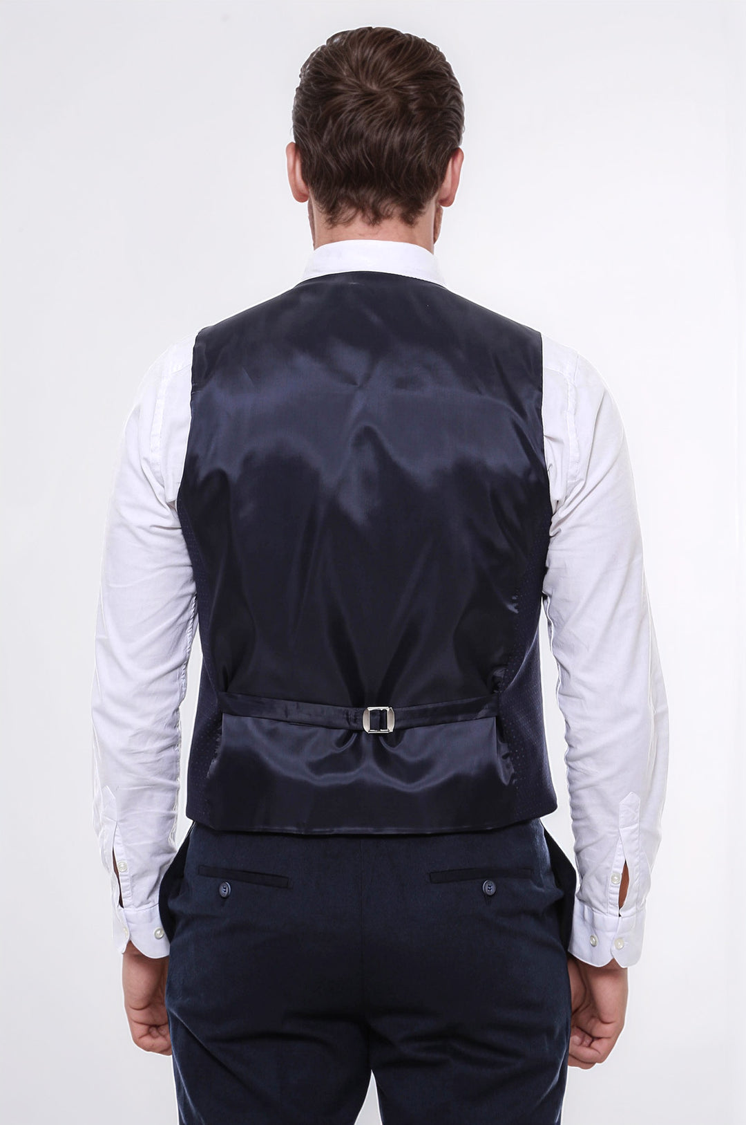 Dot Patterned Navy Blue Vest - Wessi