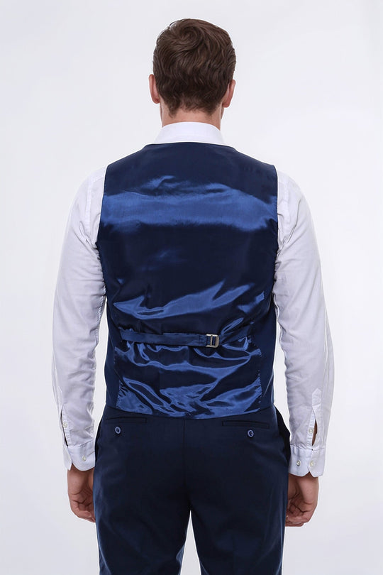 Chaleco Hombre Liso Slim Fit Azul Marino - Wessi