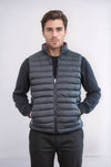 Reversible Quilted Standing Collar Black Men Down Vest - Wessi
