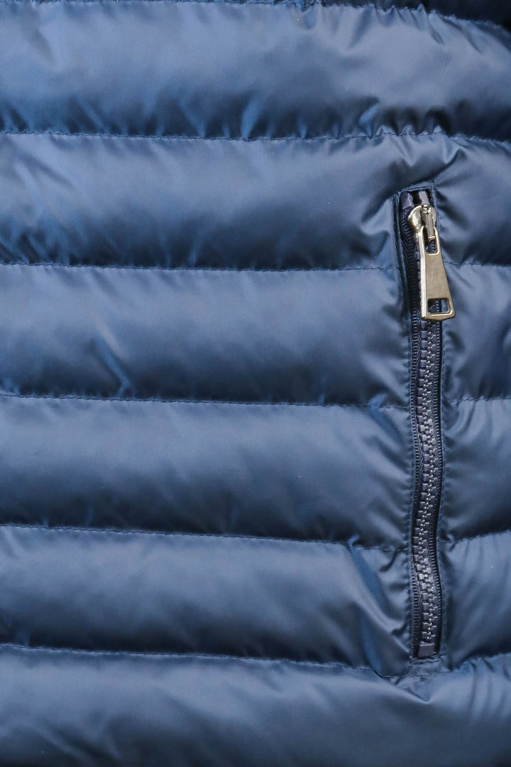 Piumino da uomo blu trapuntato reversibile con colletto in piedi - Wessi