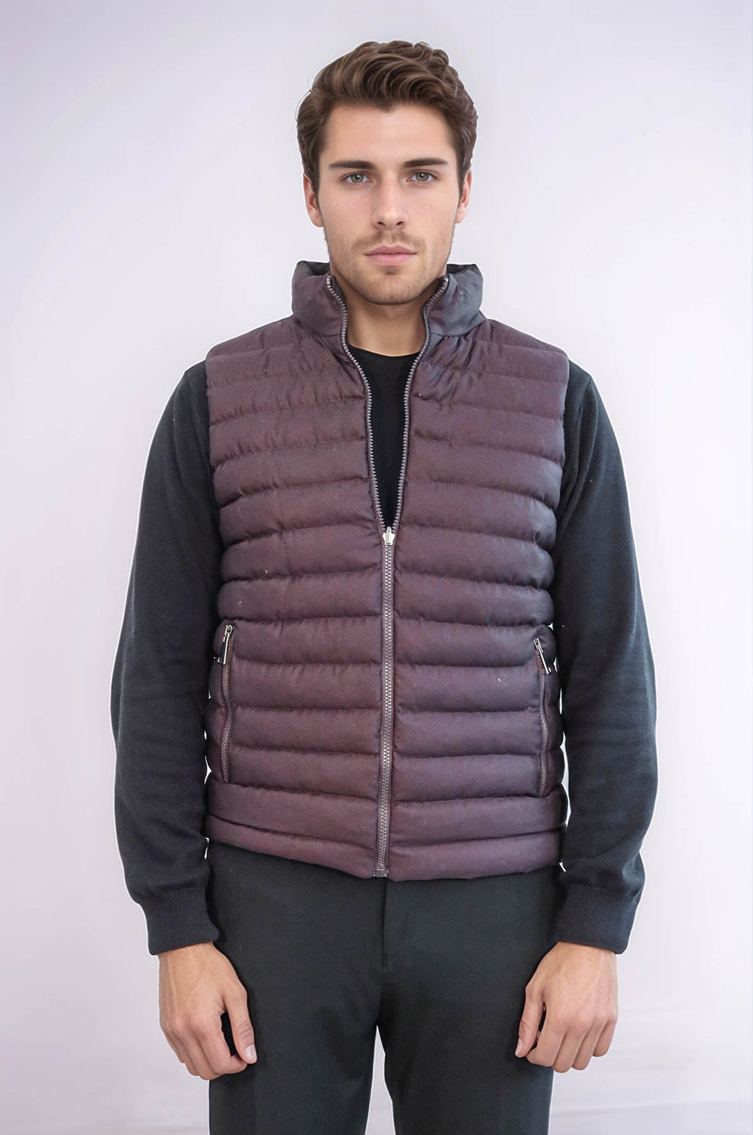 Двусторонний пуховик коричневого цвета для мужчин - Wessi