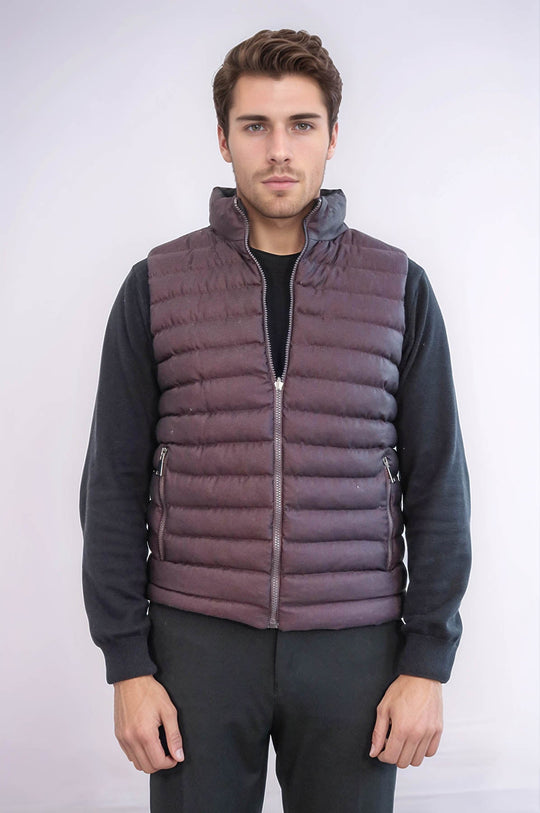 Chaleco de plumas reversible para hombre Puffer Marrón - Wessi