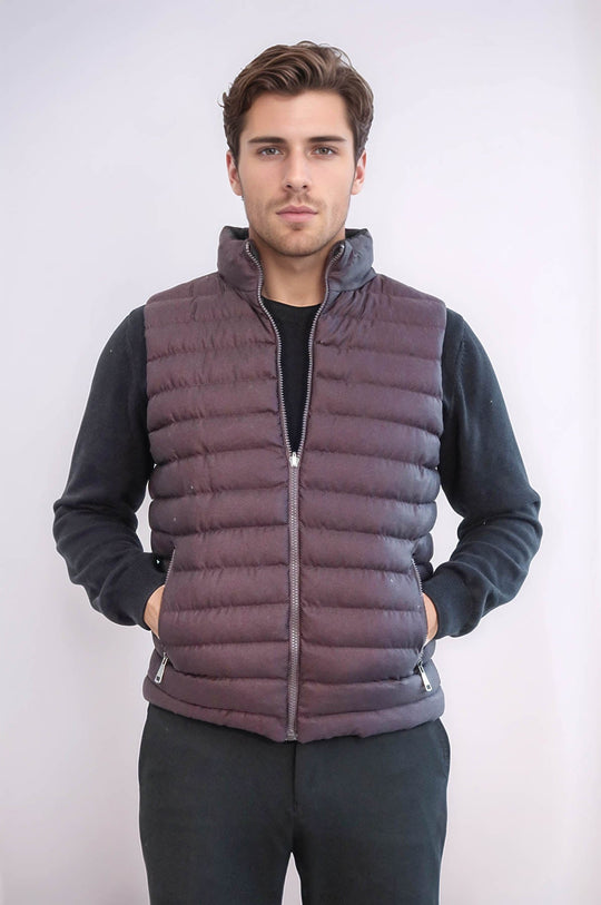 Chaleco de plumas reversible para hombre Puffer Marrón - Wessi