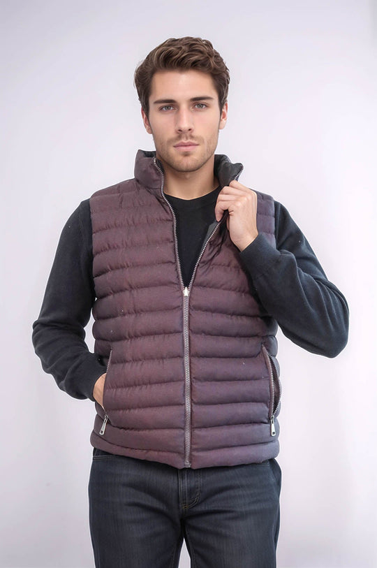 Chaleco de plumas reversible para hombre Puffer Marrón - Wessi