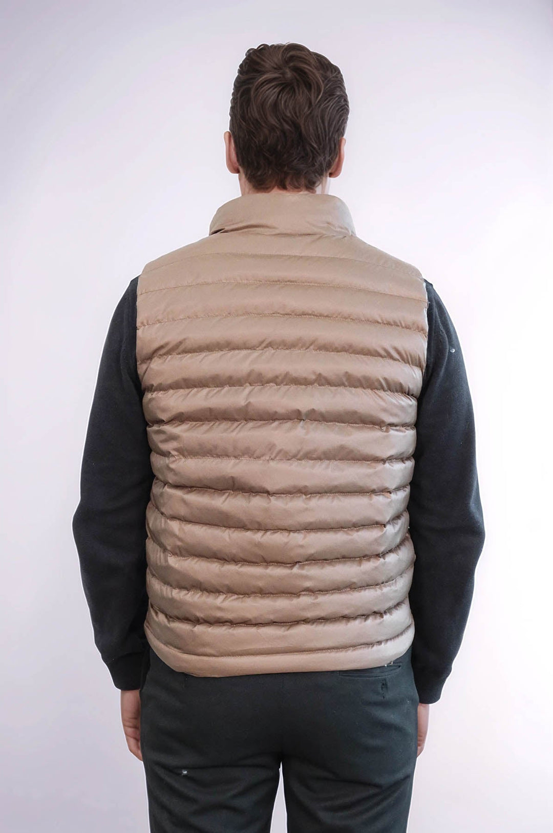 Reversible Puffer Brown Men Down Vest - Wessi