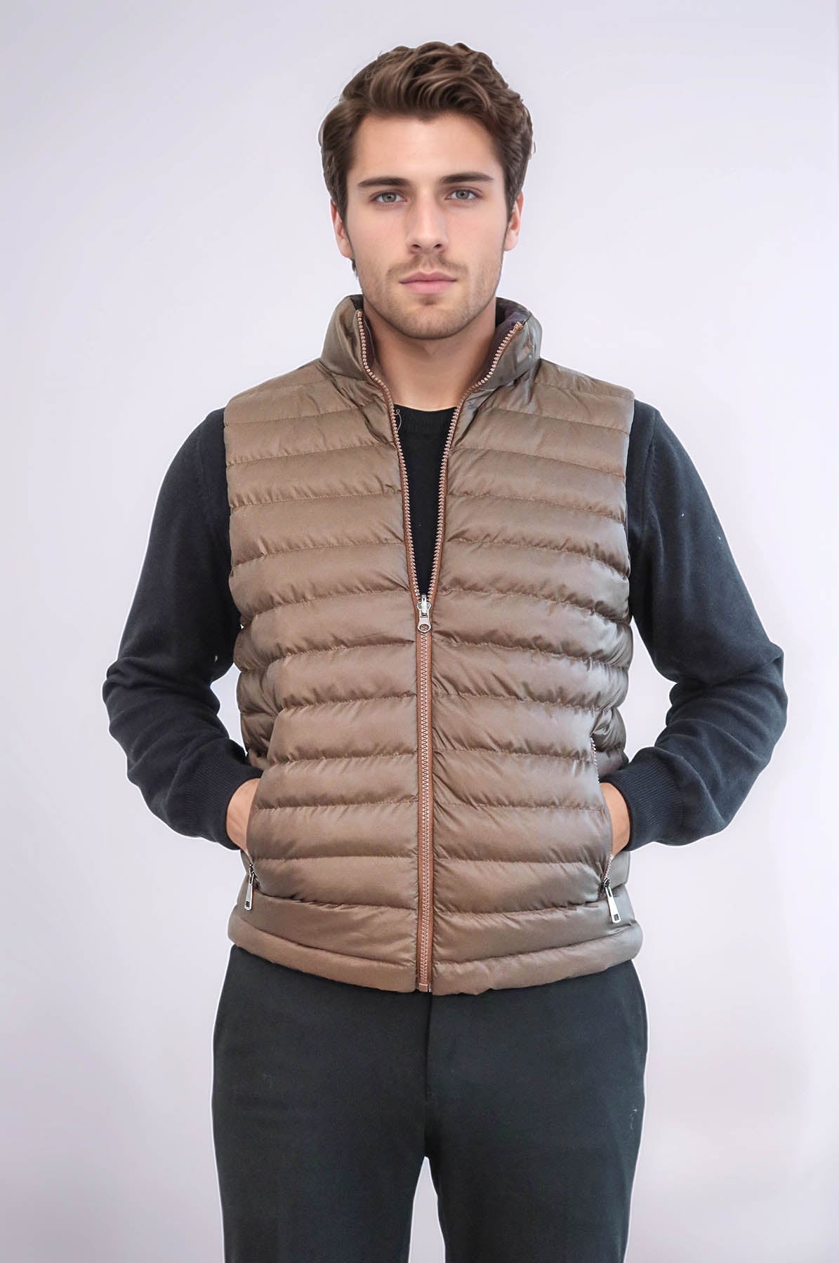 Reversible Puffer Brown Men Down Vest - Wessi – Wessi - Discover