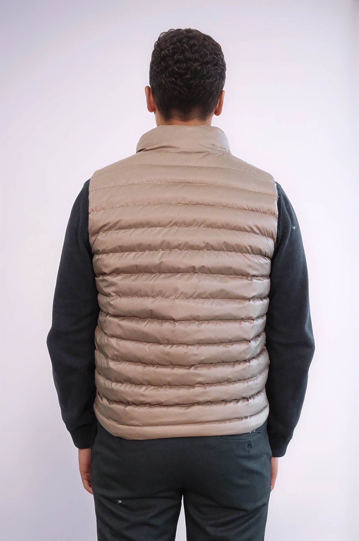 Reversible Puffer Brown Men Down Vest - Wessi