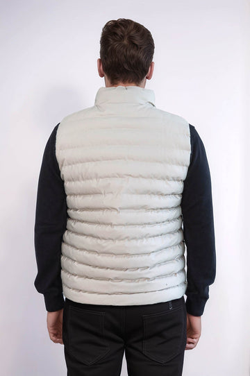 Chaleco de plumas reversible para hombre Puffer Crema - Wessi