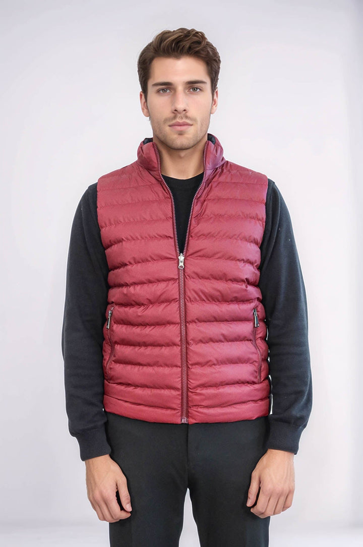 Gilet imbottito reversibile da uomo bordeaux - Wessi