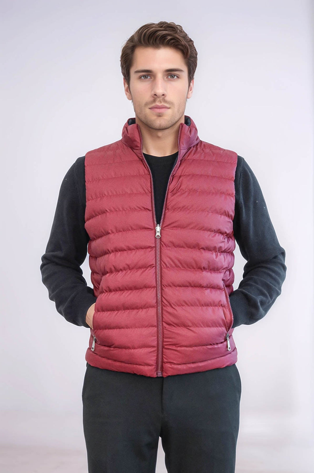 Gilet imbottito reversibile da uomo bordeaux - Wessi