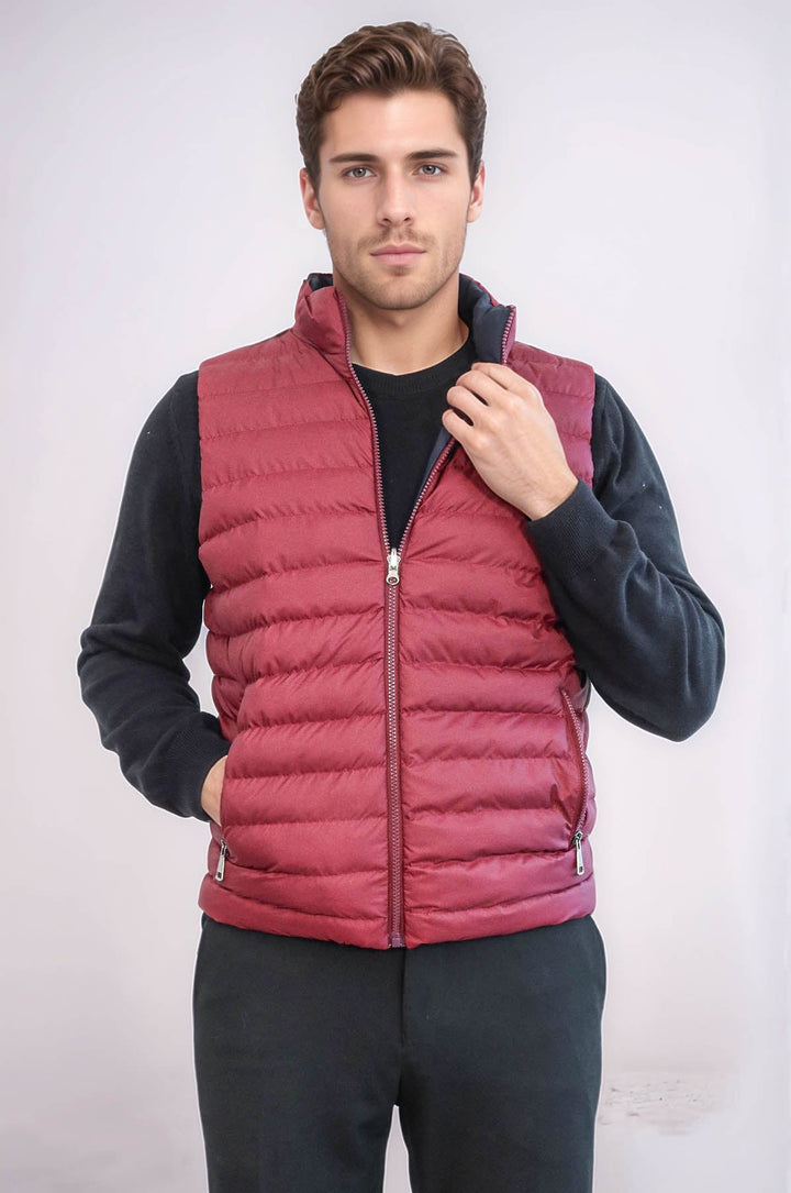 Gilet imbottito reversibile da uomo bordeaux - Wessi