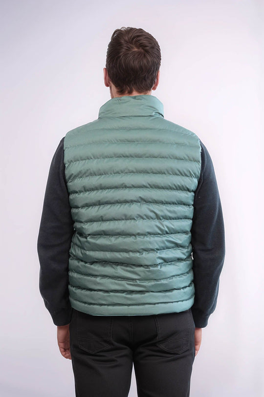 Chaleco de plumas reversible para hombre Puffer Oil Green - Wessi