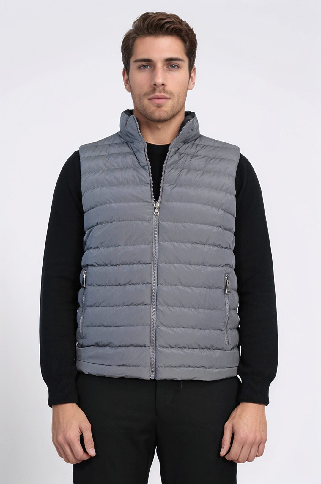 Chaleco de plumas reversible para hombre Puffer Gris - Wessi