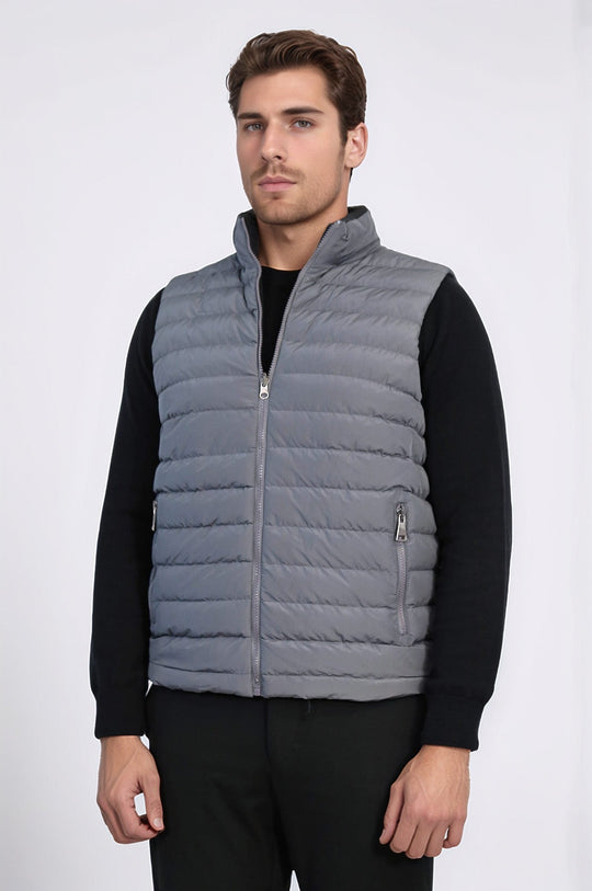 Chaleco de plumas reversible para hombre Puffer Gris - Wessi