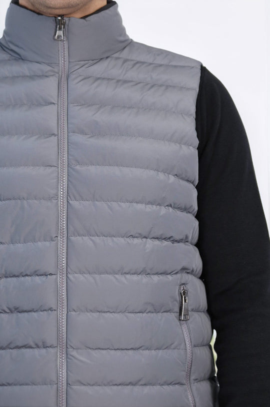 Chaleco de plumas reversible para hombre Puffer Gris - Wessi