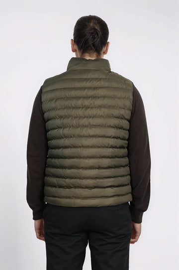 Reversible Puffer Green Men Down Vest - Wessi