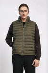 Reversible Puffer Green Men Down Vest - Wessi